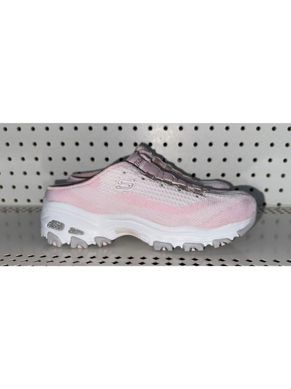 Skechers D'Lites Womens Athletic Slip On Mules Shoes Sneakers Size 6 Pink White